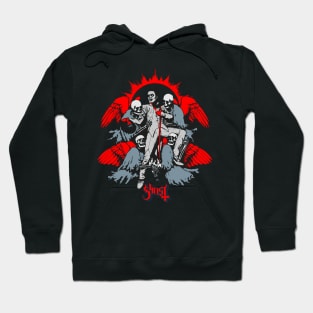 Ghost Retro Style Red Hoodie